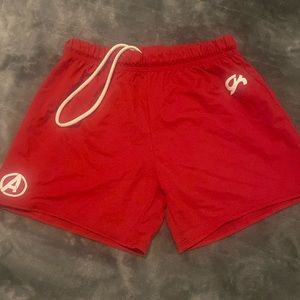 GK Elite Boy Gymnastics Competition Shorts CXL child x large red marvel avengers